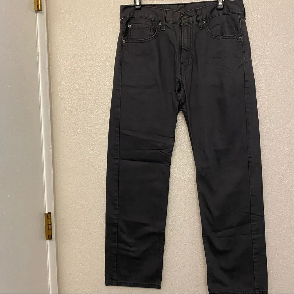 Levis mens 505 REGULAR FIT JEANS dark grey denim 31x30
